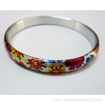 Shiny Silver Aluminum Blanks Couples Bangle Printed Bracelet